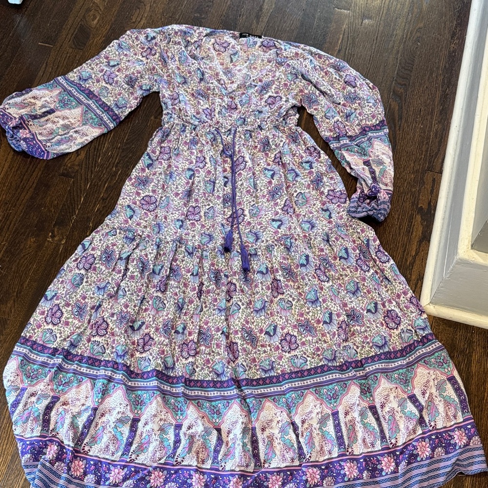 Elegant Purple Floral Maxi Dress